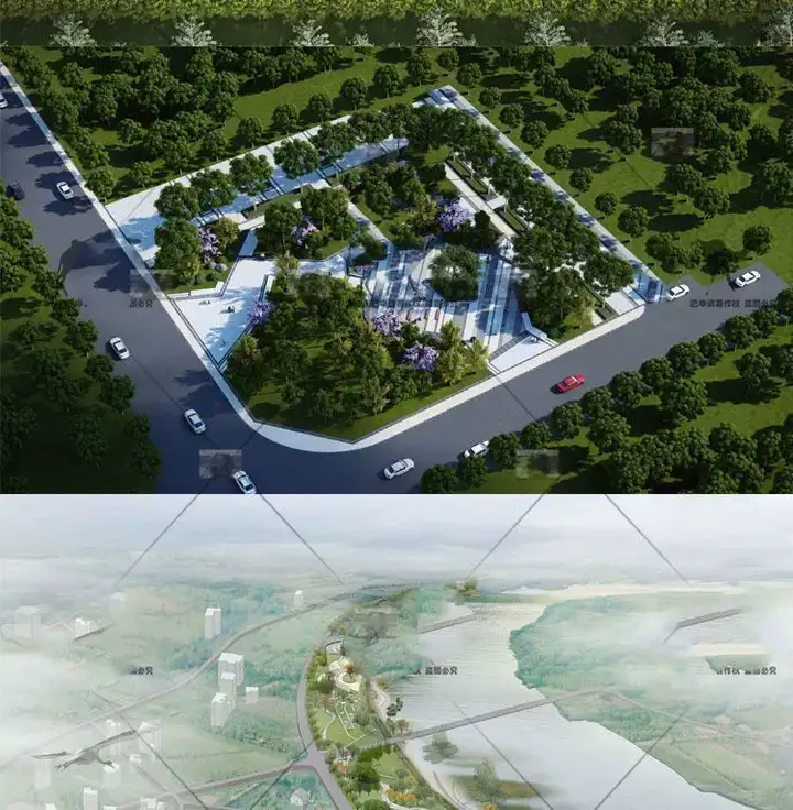 1261套公园景观滨水口袋湿地小游园广场规划设计方案文本su模型CAD图纸【电商热销31】可直接修改套用