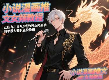 小说漫画推文女频教程，从0成为行业内高手，简单暴力轻松挣米