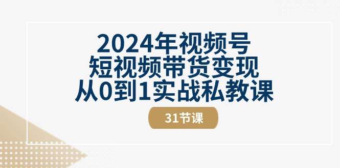 最新视频号短视频带货变现实战课程（31节视频课）