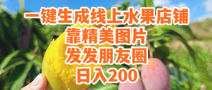 一键生成店铺小程序在朋友圈卖水果日入200玩法揭秘
